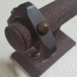 Signed Lanvin Wood Studded Bracelet Paris